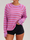 Soft Striped Long Sleeve T Shirt - Fisoew