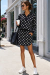 Polka Dot Crop Tops With Skirt Sets