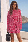 Corset Striped Mini Dresses