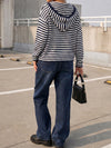 Striped Zip Up Hoodie Long Sleeve Hoodies