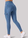 High Waisted Skinny Cargo Jeans - Fisoew