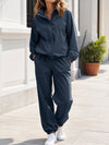 Windbreaker Jacket With Elastic Waist Pants Set