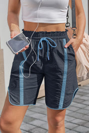 Fisoew Women's Navy Baggy Cargo Workout Running Athletic Yoga Shorts - Fisoew