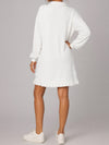 Half Zip Pleated Collared Sweatshirt Dresses