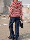 Striped Zip Up Hoodie Long Sleeve Hoodies