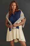 Fisoew Women's Navy Oversized Patchwork Mini Dress - Fisoew
