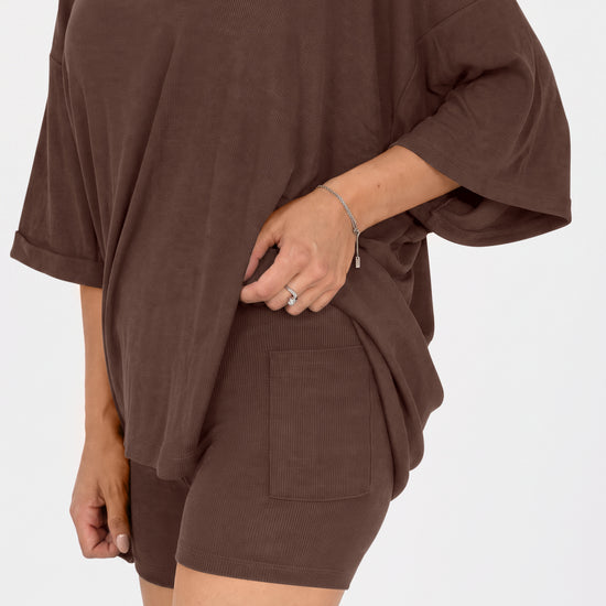Oversized T-Shirt With Biker Short Lounge Sets - Fisoew