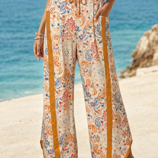 High Waisted Drawstring Elastic Sweatpants - Fisoew