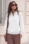 Mock Turtleneck Half Zip Sweatshirts - Fisoew