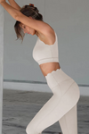Fisoew Women's Grey High Waisted Leggings Workout Sets - Fisoew