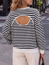 Round Neck Striped Long Sleeve Sweatshirts