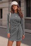 Corset Striped Mini Dresses