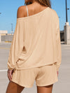 Off Shoulder Tops With Short Solid Sets