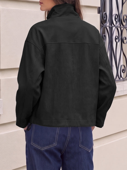 Cropped Lightweight Safari Fall Jackets With Pockets