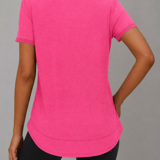 Crew Hem Solid Short Sleeve T-Shirts - Fisoew