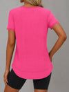 Crew Hem Solid Short Sleeve T-Shirts - Fisoew