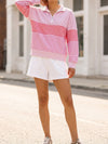 Striped Half Zip Sweatshirts