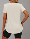 Crew Hem Solid Short Sleeve T-Shirts - Fisoew