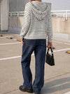 Striped Zip Up Hoodie Long Sleeve Hoodies