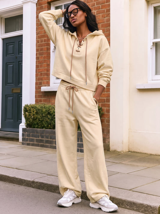 Long Sleeve Hoodies With Drawstring Pants Sets