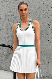 Fisoew Women's White Tennis Mini Dress