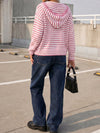 Striped Zip Up Hoodie Long Sleeve Hoodies