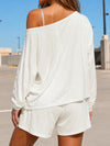 Off Shoulder Tops With Short Solid Sets