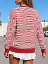 V Neck Button Knit Cardigan - Fisoew