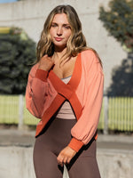 Reversible Wrap Long Sleeve Sweatshirt - Fisoew