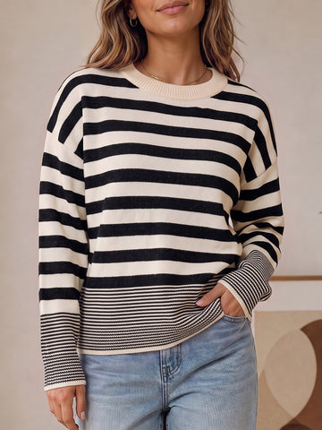 Oversize  Striped Knit Pullovers