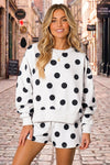 Polka Dot Sweatshirts With Short Sets