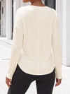 Solid Ribbed Knit Henley Shirts - Fisoew