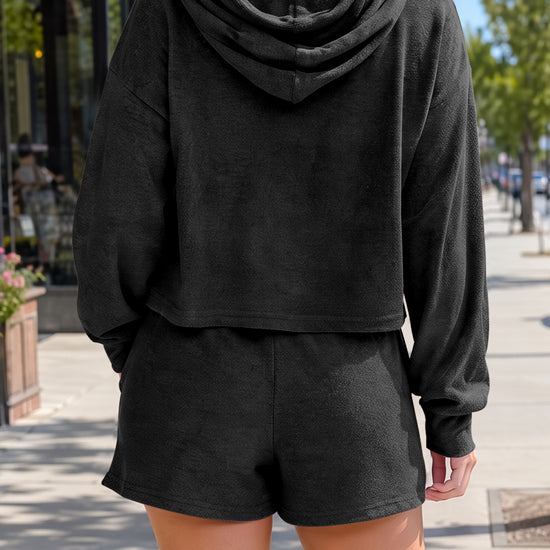 Zip Up Hoodie With Skort Sets - Fisoew