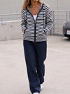 Striped Zip Up Hoodie Long Sleeve Hoodies