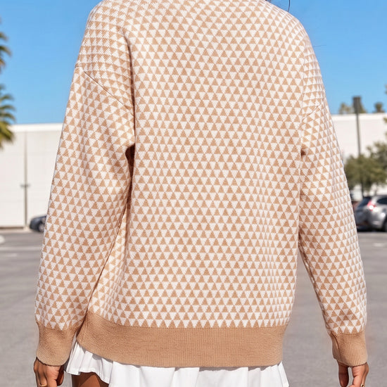 V Neck Button Knit Cardigan - Fisoew