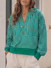 V Neck Striped Cropped Hoodies