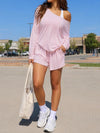 Off Shoulder Tops With Short Solid Sets