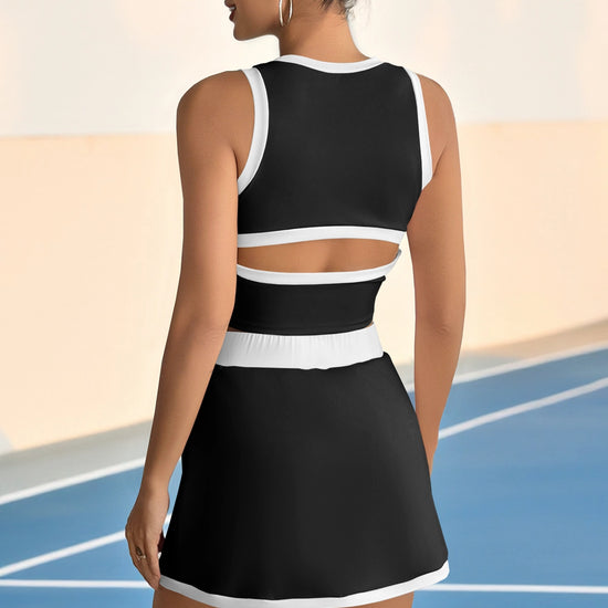 Women¡®s Black 2 Piece Outfits High Waisted Tracksuits Fisoew - Fisoew