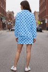 Polka Dot Crop Tops With Skirt Sets