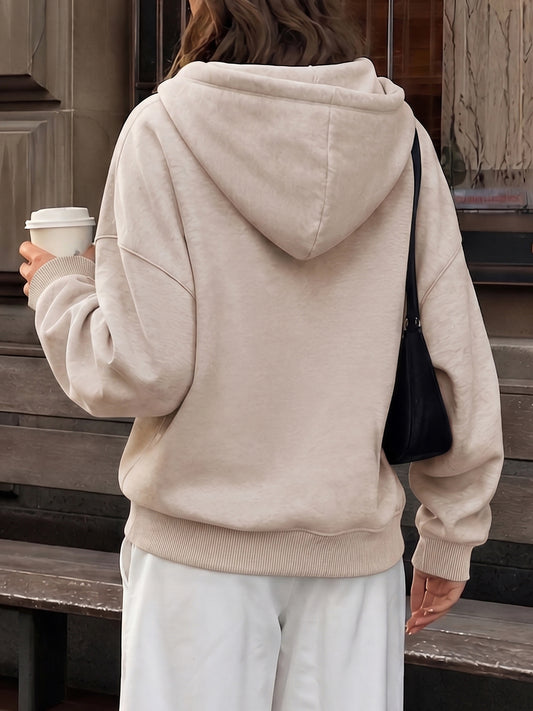 Oversized Zip Up Fall Solid Hoodies