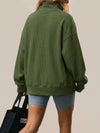 Waffle Knit Button Henley Pullover Sweatshirt - Fisoew