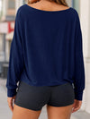 Off Shoulder Solid Long Sleeve T-Shirts