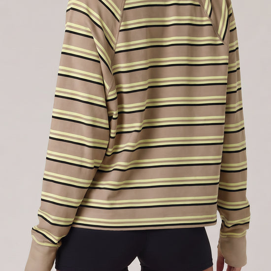 Soft Striped Long Sleeve T Shirt - Fisoew