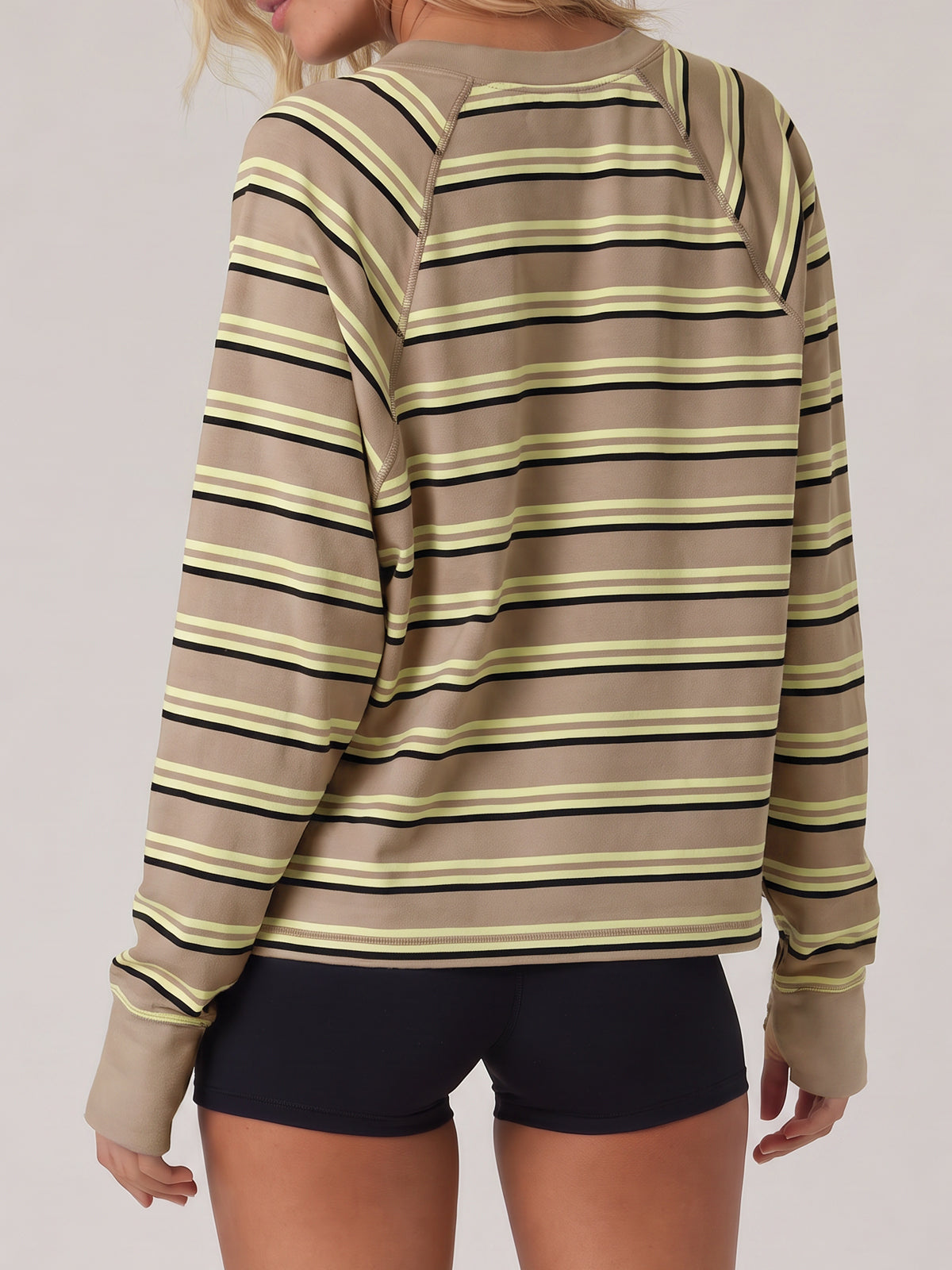 Soft Striped Long Sleeve T Shirt - Fisoew