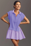 Fisoew Women's Violet Oversized Patchwork Mini Dress - Fisoew