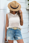 Fisoew Women's White Scoop Neck Crochet Boho Cover Ups - Fisoew