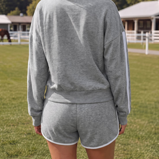 Outfits Zip Up Jacket With Shorts Sets - Fisoew