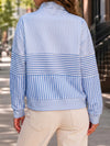 Striped Half Zip Sweatshirts