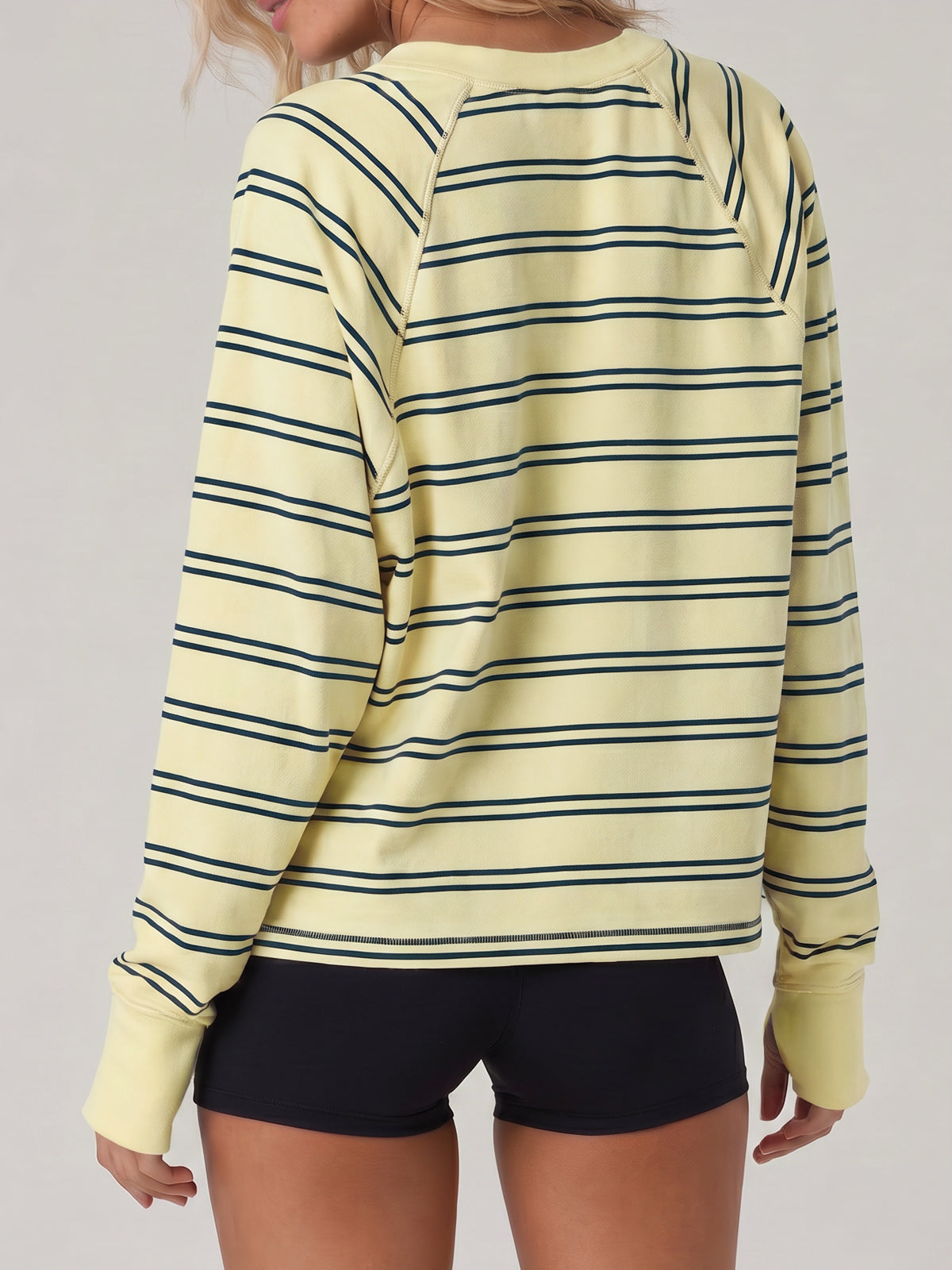 Soft Striped Long Sleeve T Shirt - Fisoew