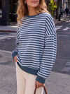 Round Neck Striped Long Sleeve Sweatshirts